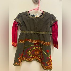 Le Fromage L’Orange brown bohemian corduroy dress